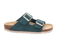 Hausschuh ROHDE "Rohde Pantoletten Veloursleder", Damen, Gr. 38, petrol, Veloursleder, Schuhe Hausschuh (83578361-38) petrol