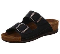 Rohde Damen Leder Pantoletten Klettverschluss Clogs Memory-Fußbett Rodigo-40 5856, Größe:41 EU, Farbe:Schwarz