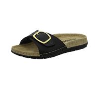 Hausschuh ROHDE "Rohde Pantoletten Nubukleder", Damen, Gr. 39, schwarz, Nubukleder, Schuhe Hausschuh (43002440-39) schwarz