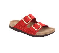 Pantolette ROHDE "Rodigo-D", Damen, Gr. 41, rot, Leder, unifarben, Schuhe Pantolette, Sommerschuh, Schlappen, Hausschuh mit Schnallenverschluss (79712504-41) rot
