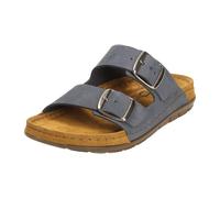 Rohde Damen Pantolette aus Leder mit Schnallen und Memoryfußbett Rodigo-D 5865, Größe:41 EU, Farbe:Blau