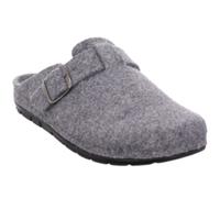 Rohde Herren Pantoffel RODIGO-H – recycelter Softfilz, Plateausohle, Riemen mit Schnalle, Grau 42