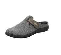 Rohde Damen Pantoffel Hausschuh Klettverschluss Softfilz Bari 6549, Größe:40 EU, Farbe:Grau