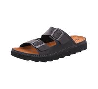 Rohde Herren Pantolette Leder Zwei Schnaller Clog Foggia-H 5973, Größe:45 EU, Farbe:Schwarz