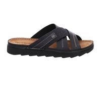 Rohde Herren Pantolette Leder Riemen gekreuzt Foggia-H 5971, Größe:45 EU, Farbe:Schwarz