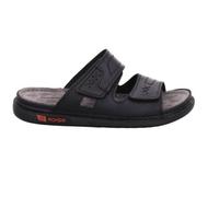 Rohde Herren Pantolette Leder Klettverschluss Clog Cento 6003, Größe:45 EU, Farbe:Schwarz