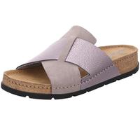 Rohde Damen Pantolette Leder Kork Kreuzbandage Soave 5410, Größe:40 EU, Farbe:Grau