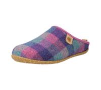 Rohde Damen Pantoffel Hausschuh Filz kariert Wechselfußbett Rivoli-D 6872, Größe:39 EU, Farbe:Violett