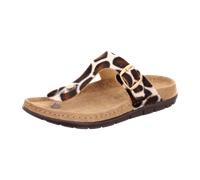 Zehentrenner ROHDE "RODIGO-D", Damen, Gr. 39, mokka, creme, Textil, Schuhe Zehentrenner, Sommerschuh, Pantolette, Strandschuh im trendigen Animal-Look (32807417-39) mokka, creme