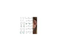 Roheafer 10 Paar Hypoallergene Ohrringe Set, 316L Chirurgische Edelstahl Flache Rücken Ohrstecker & Creolen, 14K Vergoldet für Helix/Tragus Piercing Damen (Silber)