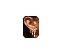 Roheafer 5 Paar Ohrringe Silber 925 Nadel Hypoallergene Silber Ohrringe Damen Huggie Creolen Klein Zirkonia Ohrstecker Set Simulierte Perle Knorpel Helix Piercing Ohr Set für Piercings