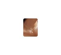 Roheafer Muschelkette Damen 14K vergoldet, Layering Halskette mit Seestern & Perlenanhänger, verstellbar, wasserfest, hypoallergen - Sommer Strand Schmuck Geschenk für Frauen(Layered)