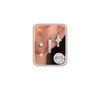 Roheafer Silber & Vergoldet Ohrringe Sets - Sterling Silber & 18K Gold Stud Huggie Ohrringe für Mehrere Piercing & Empfindliche Ohren