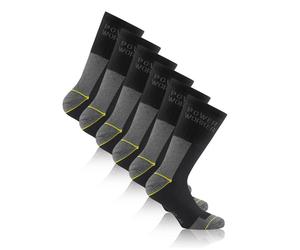 Rohner Arbeitssocke Power Worker Wilmax (Baumwolle) schwarz/grau/gelb - 3 Paar, Größe 43-46