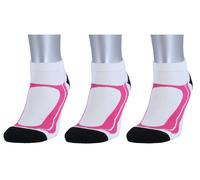 Rohner Basic Tagessocken Sneaker Sport weiss/pink - 3 Paar, Größe 35-38