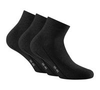 Rohner Basic Unisex Quarter Socken, Multipack - Sneaker Plus, Baumwolle Schwarz 43-46 6er Pack (2x3P)