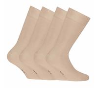 Rohner Basic Unisex Socken, 4er Pack - Bambus, Kurzsocken Beige 35-38