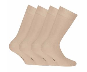 Rohner Basic Unisex Socken, 4er Pack - Bambus, Kurzsocken Beige 39-42