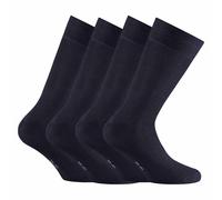 Rohner Basic Unisex Socken, 4er Pack - Bambus, Kurzsocken Schwarz 47-50