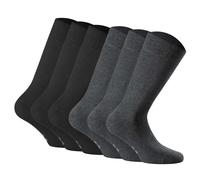 Rohner Basic Unisex Socken, 6er Pack - Cotton II, Kurzsocken, Basic, einfarbig Schwarz/Anthrazit 35-38 (2.5-5 UK)
