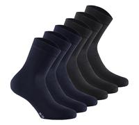 Rohner Basic Unisex Socken, 6er Pack - Soft Touch, Kurzsocken, Viskose-Mix Schwarz/Blau 35-38