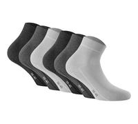 Rohner Basic Unisex Quarter Socken, 6er Pack - Sneaker Plus, Baumwolle Grau 35-38