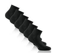 Rohner Basic Unisex Quarter Socken, 3er Pack - Sneaker Plus, Baumwolle Schwarz 43-46