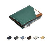 ROIK Geldbörse Klein für Herren - Kreditkartenetui Leder mit RFID Schutz - Slim Wallet - 9 Karten Mini Portmonee - Kompakte Ledergeldbörse - Zip Coin Emerald