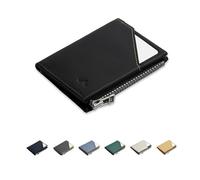 ROIK Geldbörse Klein Herren Schwarz - Kreditkartenetui Leder mit RFID Schutz - Slim Wallet - 9 Karten Mini Portmonee - Kompakte Ledergeldbörse für Männer