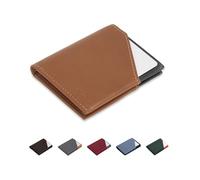 ROIK Slim Wallet ohne Münzfach aus echtem Leder - RFID Geldbörse Herren | Handgefertigte spanische Geldbörse | Small Wallet für Karten - City Braun