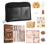 Roinaid Capybara Federmäppchen,Capybara Schulsachen,Süßes Schreibwaren Geschenkset für Kinder,Enthält Stift, Haftnotiz Anhänger Clip Aufkleber Delphin-Plüschbrosche Haftnotiz,für Kinder und Schüler