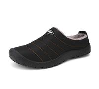 Rojeam Herren Damen Winter Hausschuhe Plüsch Warme Winter Pantoffeln Gefüttert Winterschuhe Home Indoor Outdoor, Schwarz, 42 EU