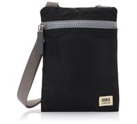ROKA Chelsea Kleine Crossbody-Tasche für Damen und Herren, mehrere Taschen, grober Reißverschluss, verstellbarer Riemen für Handys, Brieftaschen, Karten, Schwarz , XS