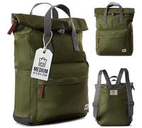 ROKA London Reise Rolltop Rucksack Canfield Medium - Nylon Reiserucksack mit Magnetverschluss, ideal für Arbeit, Schule, als Arbeitstasche Damen & Rucksack Kinder - Avocado