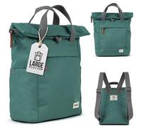 ROKA London Rolltop Rucksack The Finchley - Canvas Reiserucksack mit Magnetverschluss und mehreren Fächern für Arbeit, Schule und Reise, ideal als Arbeitstasche Damen und Rucksack Kinder - Salbei