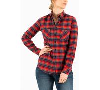 Rokker Albany Damen Hemd, rot-blau, Größe M