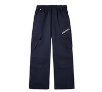 Rolanko Cargohose für Jungen, Elastischer Bund Baumwolle Gerades Bein Chino Jogginghose mit Mehreren Taschen für Kinder 7-15 Jahren, Marine, 160, 12-13 Jahre