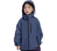 Rolanko Mädchen Wasserdichte Kapuzenjacke Leichter Regenmantel Windbreaker Outwear Regenjacken für Kinder Jungen 7-14 Jahre