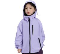 Rolanko Mädchen Wasserdichte Kapuzenjacke Leichter Regenmantel Windbreaker Outwear Regenjacken für Kinder Jungen 7-14 Jahre