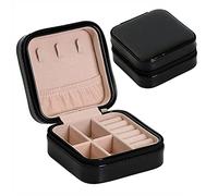 Rolin Roly Schmuckkästchen Klein PU Leder Schmuckkästchen Jewelry Box Reise Schmuckbox Damen Reise Schmuckschatulle mit Reißverschluss Tragbar Ohrringe Halsketten aufbewahren