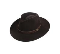 Rollbarer Hut mit breiter Krempe braunes Stoffband in 3 Farben! dunkelbraun, 59