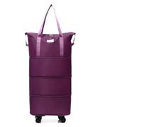 Rollende Reisetasche, geräumige, leichte Gepäcktasche mit Rollen, tragbare Übernachtungstasche, Wochenend-Reisetasche FüR Urlaub Sport(Deep Purple)