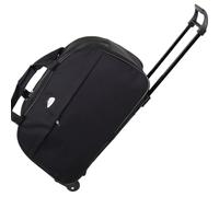 Rollende Reisetasche mit Rollen, wasserdichte Reisetasche aus Stoff mit Rollen und Griff, großes Fassungsvermögen und tragbar, für Damen Herren, Schwarz mit Griff