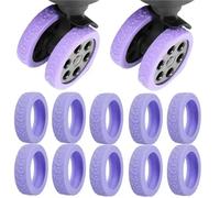 Rollenschutz für Koffer Gepäckräder Beschützer Silikon Caster Shoe Trolley Case Reduzieren Sie Geräusche Silent Sleeve Kofferzubehör für Reisegepäck(Purple,4pcs)