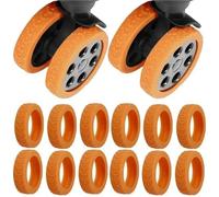 Rollenschutz für Koffer Gepäckräder Beschützer Silikon Caster Shoe Trolley Case Reduzieren Sie Geräusche Silent Sleeve Kofferzubehör für Reisegepäck(Oange,4pcs)