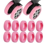 Rollenschutz für Koffer Gepäckräder Beschützer Silikon Caster Shoe Trolley Case Reduzieren Sie Geräusche Silent Sleeve Kofferzubehör für Reisegepäck(Pink,4pcs)