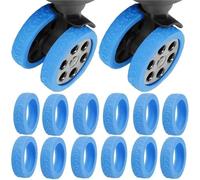 Rollenschutz für Koffer Gepäckräder Beschützer Silikon Caster Shoe Trolley Case Reduzieren Sie Geräusche Silent Sleeve Kofferzubehör für Reisegepäck(Blue,4pcs)