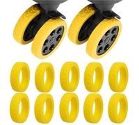 Rollenschutz für Koffer Gepäckräder Beschützer Silikon Caster Shoe Trolley Case Reduzieren Sie Geräusche Silent Sleeve Kofferzubehör für Reisegepäck(Yellow,4pcs)