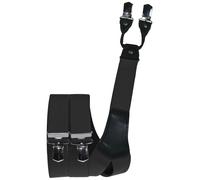 Rollenzug Hosenträger mit 4 Clip dunkelgrau, 120 cm