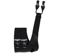Rollenzug Hosenträger mit 4 Clip schwarz, 120 cm